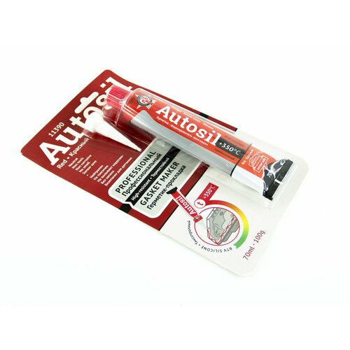 Автогерметик тиксотропный, термостойкий (красный, 100 гр.) блистер автосил