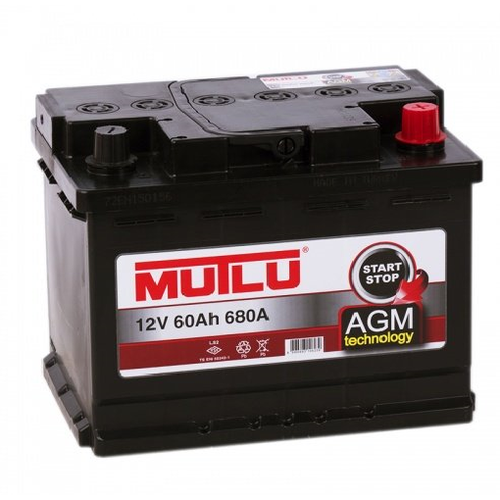 Аккумулятор Mutlu AGM. L2.60.068. A 12V 60Ah 680A R+