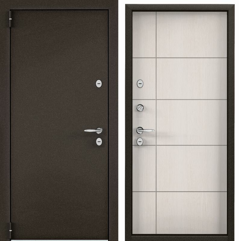 фото Дверь входная Torex для дома Village 880х2050 правый, тепло-шумоизоляция, антикоррозийная защита, замки 4го и 3го класса, коричневый/бежевый