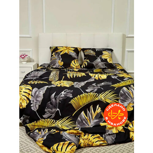 Постельное белье 2 спальное, евро простынь, наволочки 70х70, хлопок, полисатин, 2х спальный комплект, Ивановский текстиль TOP_T