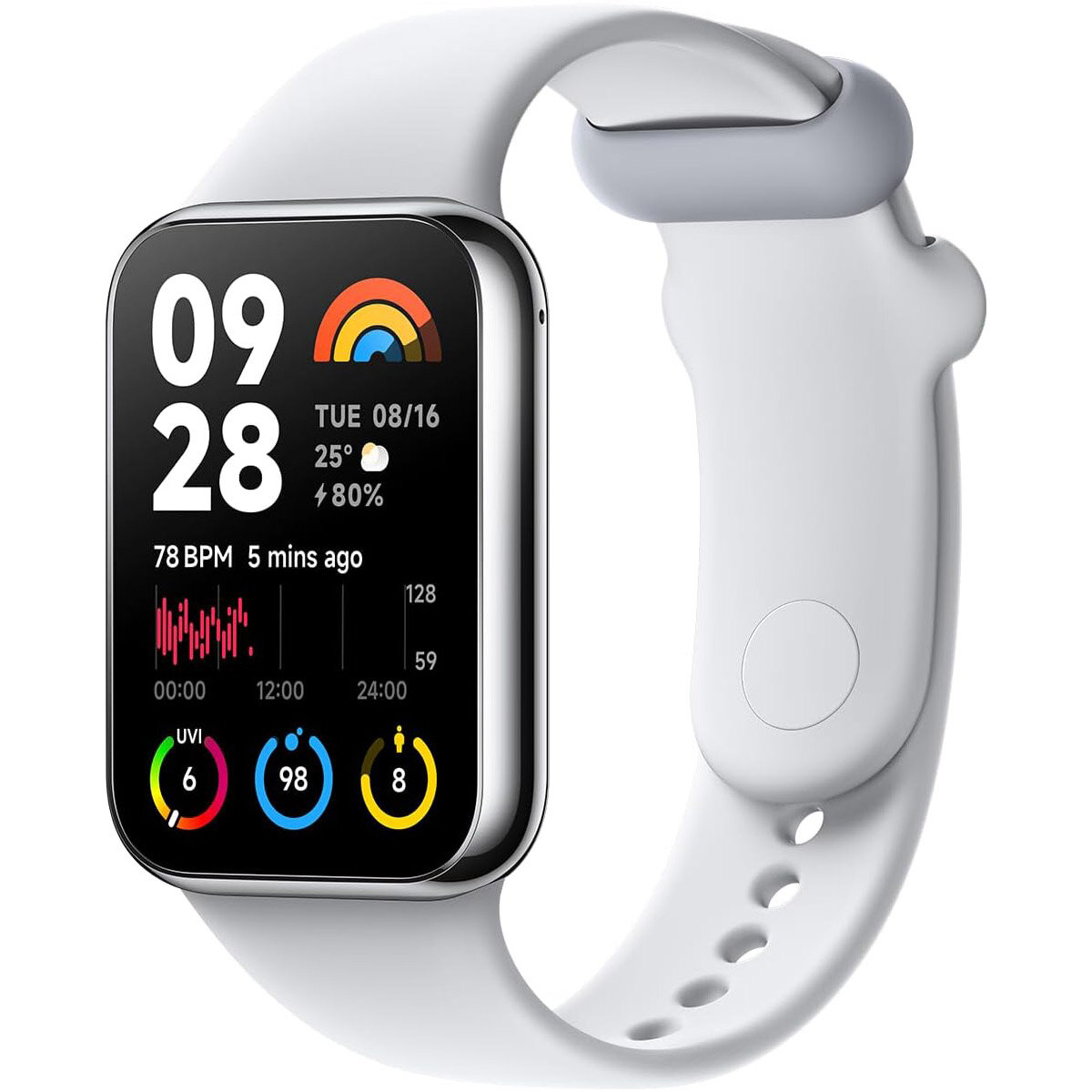 Фитнес-браслет Xiaomi Mi Band 8 Pro 1,74-дюймовый AMOLED-экран Более быстрая зарядка , Светло-серый，Global