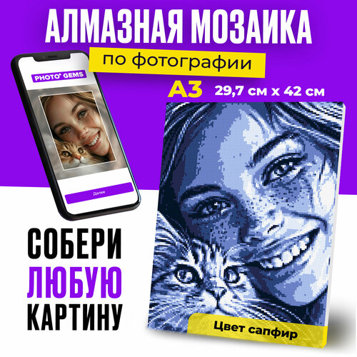 Алмазная мозаика по фотографии или картинке на подрамнике А3 Сапфир 1339₽