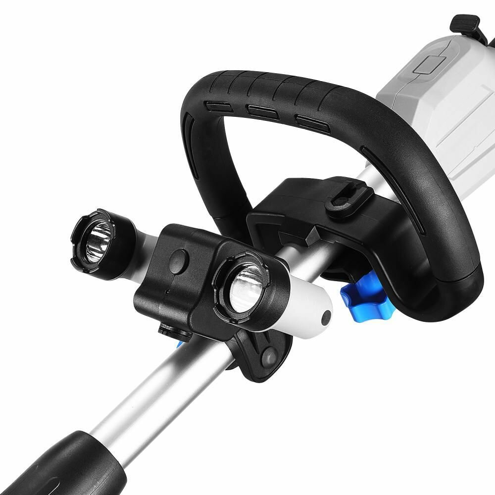 Обзор: Снегоуборщик аккумуляторный DEKO ST402-6 2х20В 2 батареи по 6Ач, фара, захват 43 см. 083-4444