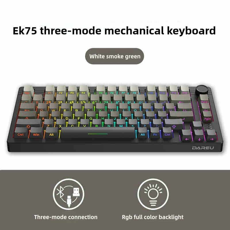 Dareu EK75 Механическая игровая клавиатура Bluetooth, Type-C, беспроводная 2.4G
