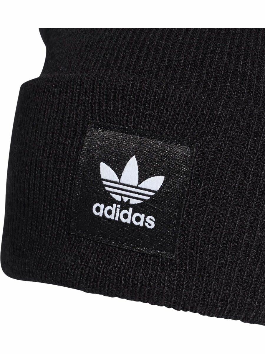 Шапка-бини adidas Adicolor Cuff Knit Beanie для мужчин, размер OSFM, черный — фото 1