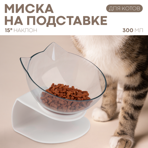 Миска для кошек и собак пластиковая, бренд Картофан, кошачья, одиночная