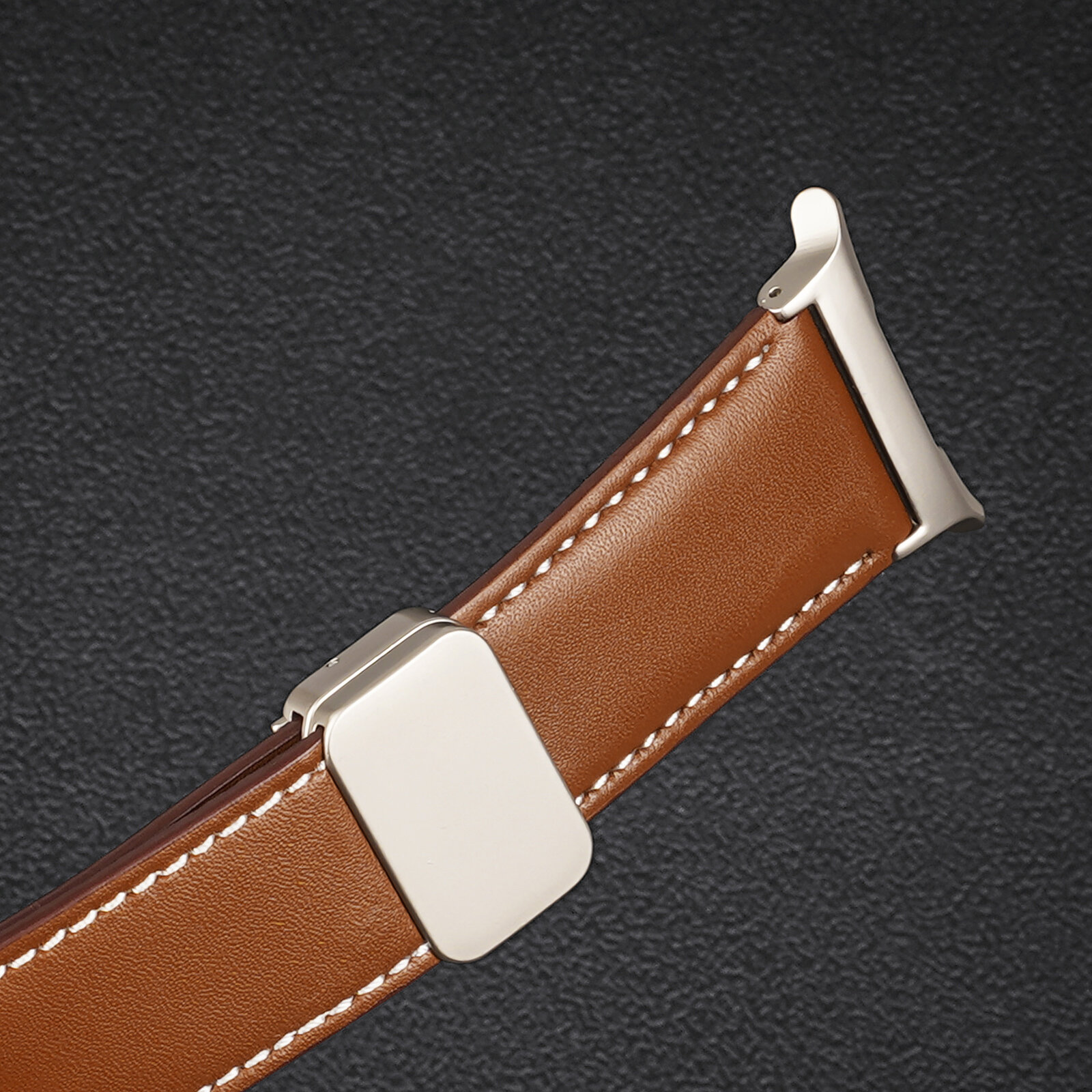 Ремешок из натуральной кожи коричневого цвета от Dux Ducis для смарт часов Samsung Watch Ultra 47MM, серия YA Series — фото 1