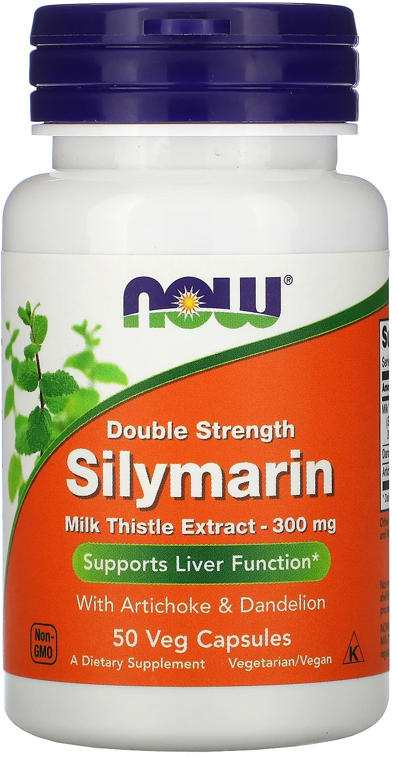 БАД Now Foods Double Strengh Silymarin силимарин двойной концентрации 300 мг 50 растительных капсул