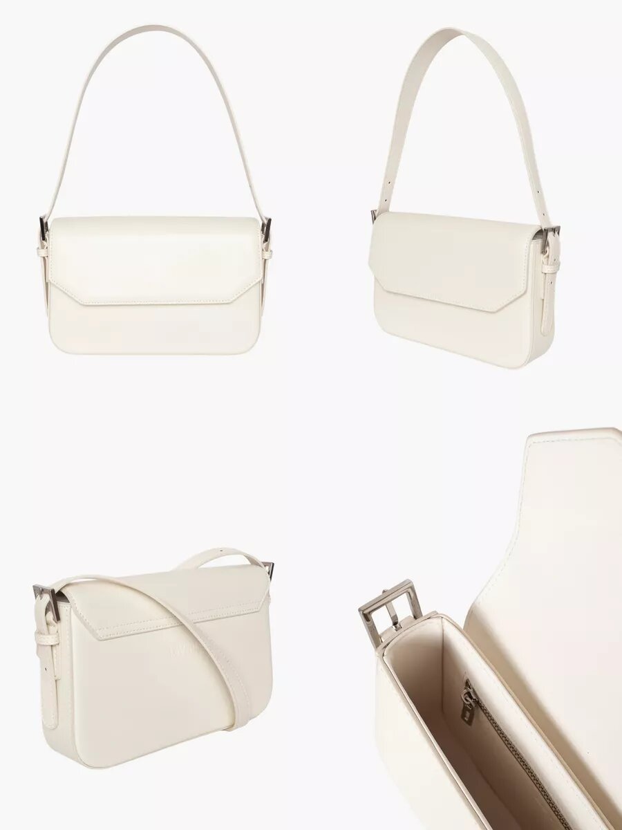 Сумка кросс-боди LeVertige ITEA, фактура гладкая, белый — фото 1