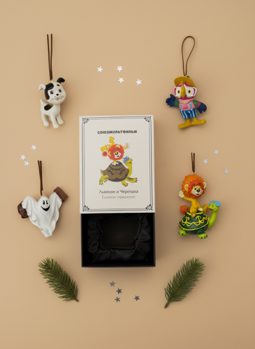 Изображение товара Подвеска на елку 3D, любимые персонажи союзмультфильм, ДБ43-54-57-61, Карлсон привидение, Гав, Львенок и Черепаха, Кеша. полимерная глина