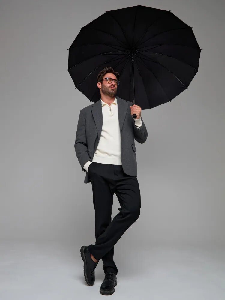 Зонт-трость , черный — фото 1