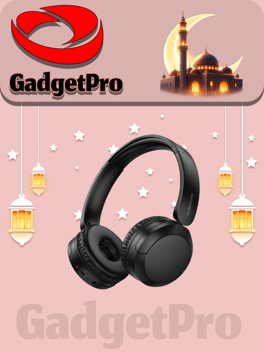 Беспроводные наушники BOROFONE BO37: Bluetooth 5.3, стильный дизайн, глубокий бас, микрофон, для спорта и музыки.