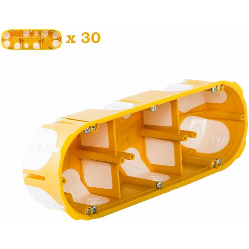 Kopos 50. Трехместный герметичный подрозетник в дерево, гипсокартон, глубина 50 мм KPL 64-50/3LD, комплект 30 шт.