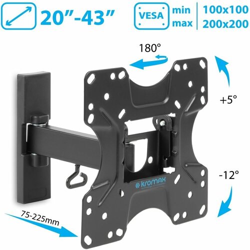 кронштейн для тв kromax cobra 4 grey Кронштейн на стену Kromax OPTIMA-213, black