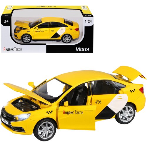 Такси Джамбо Тойз Яндекс JB1251345 1:24, 18.4 см, желтый металлическая машинка такси 18 см свет звук жёлтая