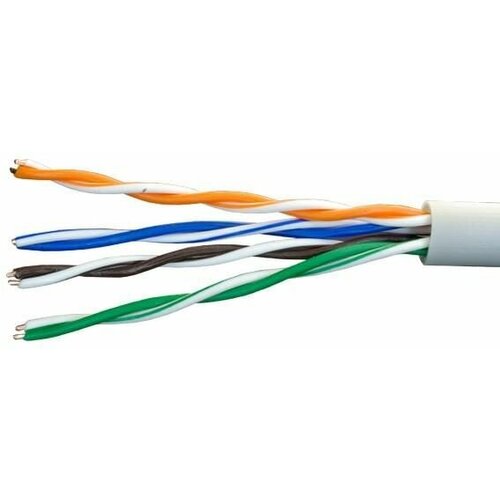 Кабель витая пара U/UTP кат.5E 4х2х24AWG solid Cu PVC In. Premium (м) SUPRLAN 01-0313-5 витая пара standard utp 5e 4x2xawg24 cu pvc in 50м suprlan код 01 0333 1 супр упак 50 м