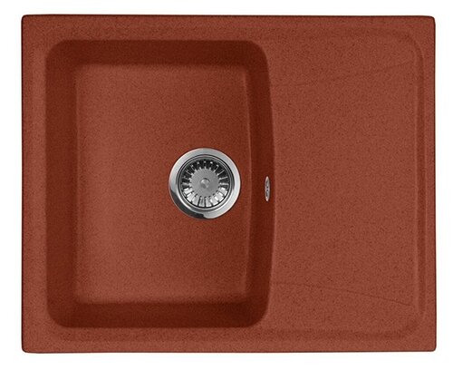Врезная кухонная мойка 49х60см, АкваГранитЭкс M-17К, матовое красный марс