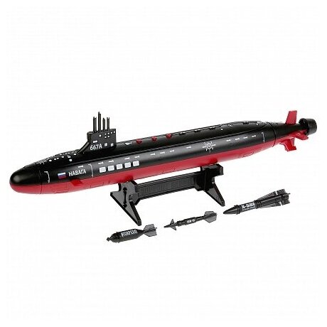 Модель пластик свет-звук подводная лодка 42 см, ракеты,