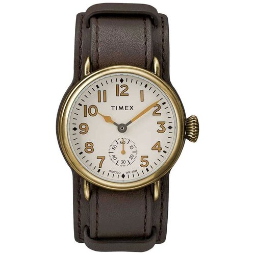 Наручные часы TIMEX, коричневый, золотой