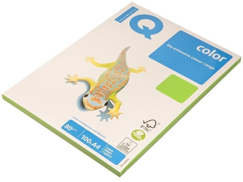 Бумага IQ "Color intensive", 100 листов, А4, 80 г/м2, ярко-зеленый (MA42)