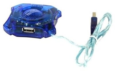 CBR Разветвитель 4 порта USB2.0 CBR CH 127, внешн, голубой (ret)