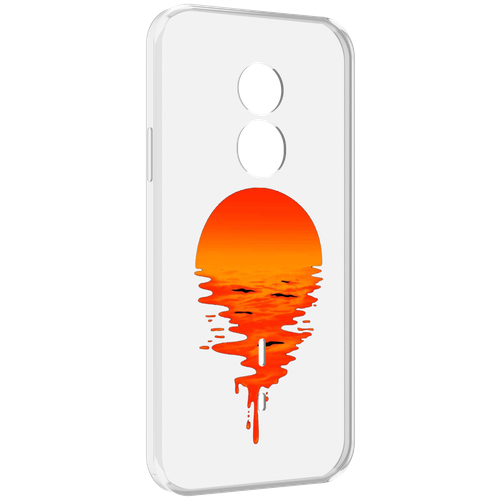Чехол MyPads оранжевый закат на воде для Doogee S51 задняя-панель-накладка-бампер