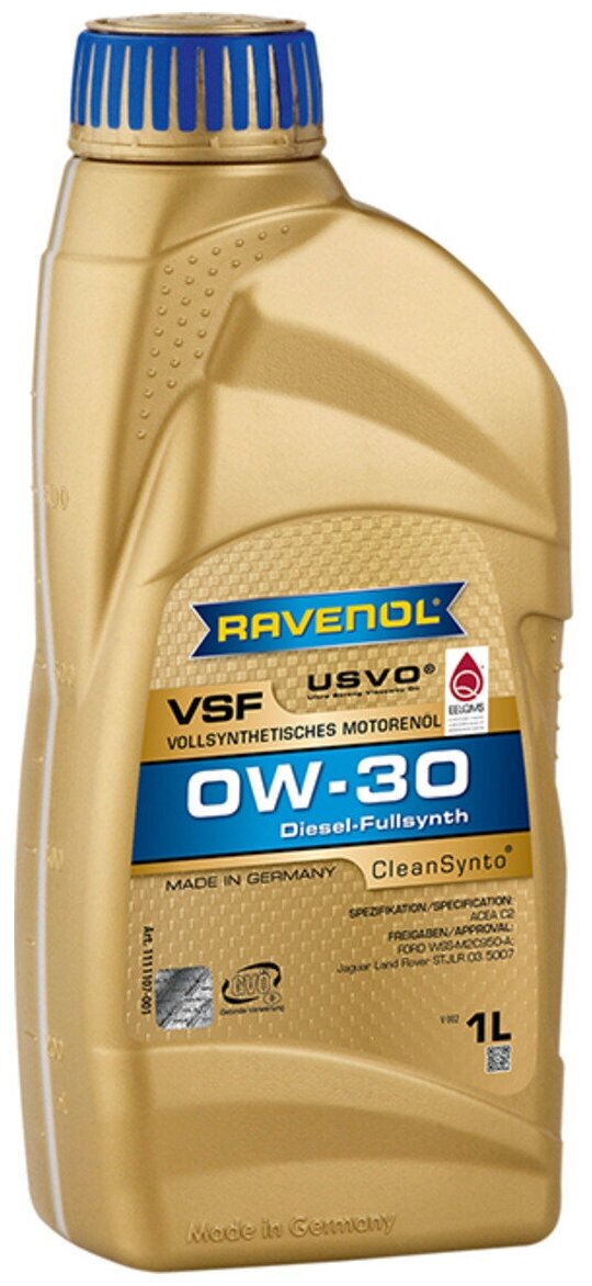 Моторное масло RAVENOL VSF SAE 0W-30 (1л)