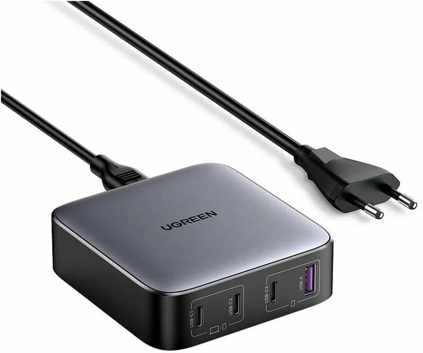 Сетевое зарядное устройство UGREEN CD328 (90928) 1*USB-A+3*USB-C 100W Desktop Fast Charger серый космос