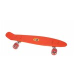 Скейт пенни борд 22 (Penny Board) оранжевый светящиеся колеса - изображение