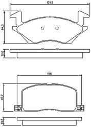 Дисковые тормозные колодки передние Bosch 0986424264 для Toyota Starlet (4 шт.)