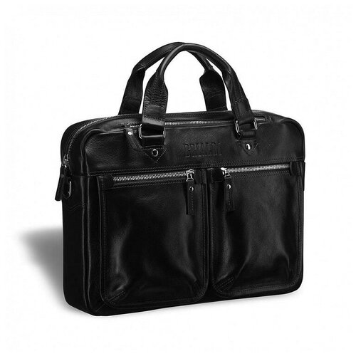 Мужская кожаная деловая сумка для документов BRIALDI Parma BR00795RT black