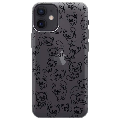 Силиконовый чехол на Apple iPhone 12 Mini / Эпл Айфон 12 мини с рисунком Cute Kitties силиконовый чехол на apple iphone 15 эпл айфон 15 с рисунком cute kitties