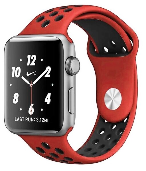 Ремешок Krutoff Silicone Sport для Apple Watch 38/40mm (red/black) 11