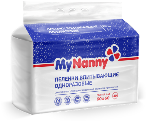 Пеленки впитывающие одноразовые «My Nanny» Эконом Лайт, 60*60, 30 шт