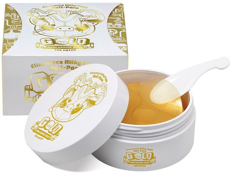 Elizavecca Milky Piggy Hell Pore Gold Hyaluronic Acid Eye Patch Гидрогелевые патчи с гиалуроновой кислотой, 60 шт