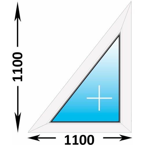 Пластиковое окно Melke треугольное глухое правое 1100x1100 (ширина Х высота) (1100Х1100)