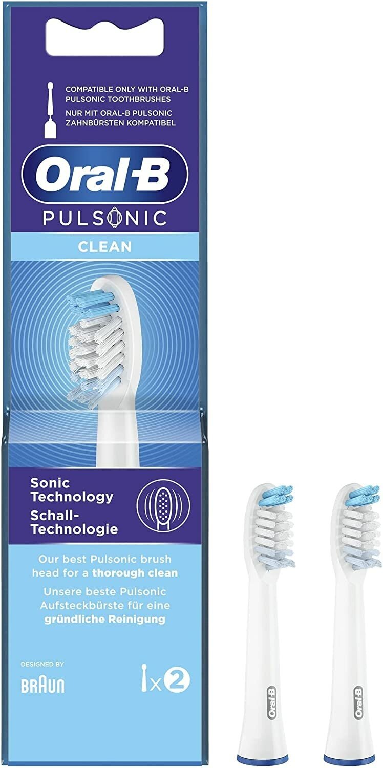 Насадки Braun Oral-B Pulsonic Clean для зубных щеток Sonic, белый, 2 шт.