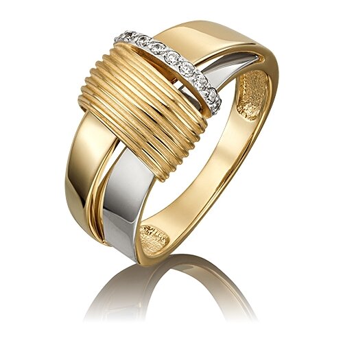 фото Платина кольцо из комбинированного золота с фианитом 01-5426-00-401-1121-23