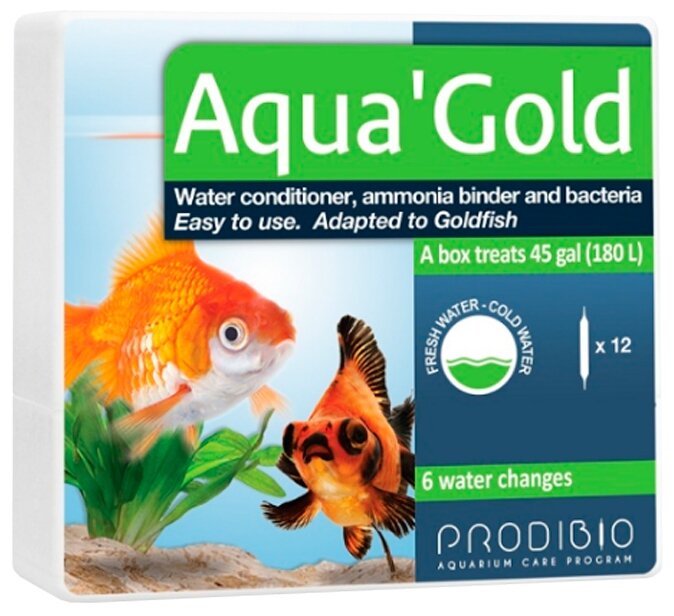 Кондиционер для подготовки водопроводной воды Prodibio Aqua`Gold для золотых рыбок 10 мл х 12 ампул (1 уп)