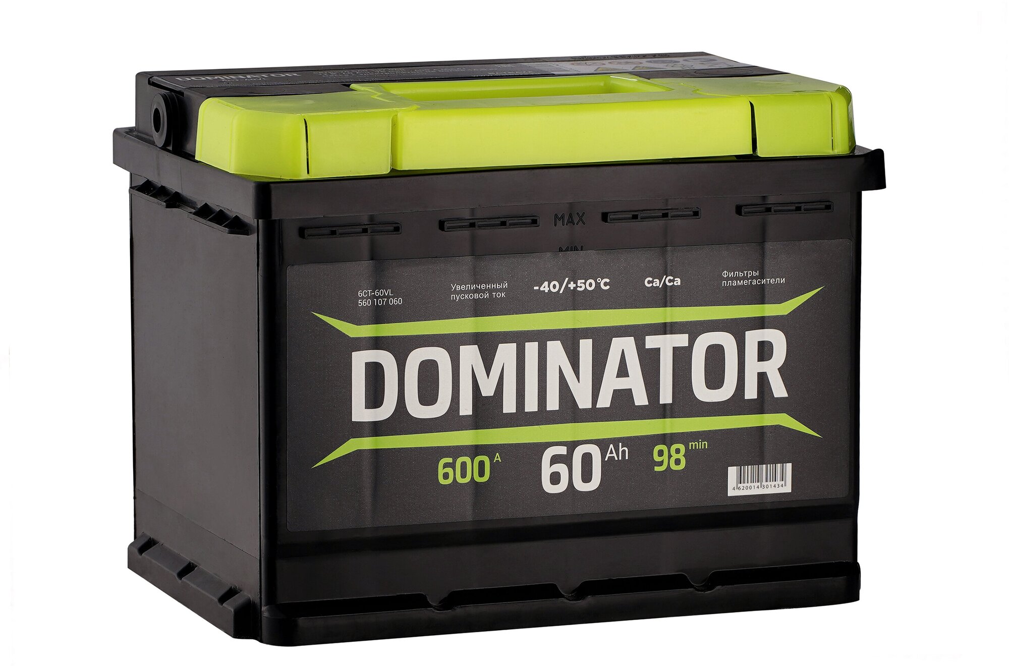 Аккумулятор Dominator 6СТ-60VL 600A, 242х175х190, полярность прямая