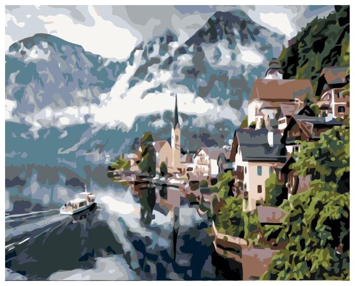 Картина по номерам "Город в горах", 40x50 см