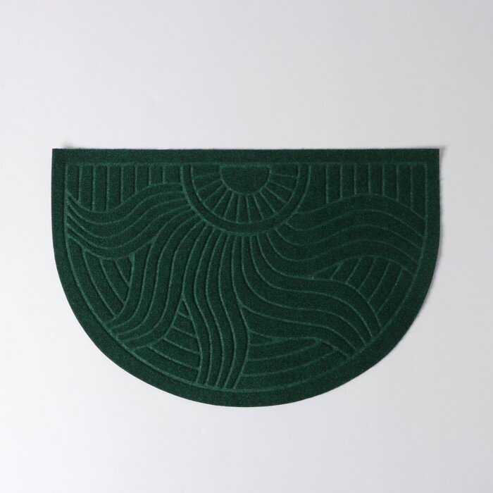 Коврик влаговпитывающий придверный полукруглый без окантовки Доляна «Солнце», 40×60 см, цвет микс