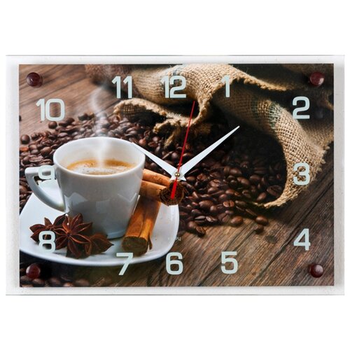 фото Часы настенные "ароматный кофе", 2535-906 рубин