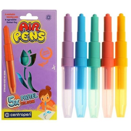 Фломастеры - блопены 5 цветов Centropen 1500/05 AirPens Pastel Colours