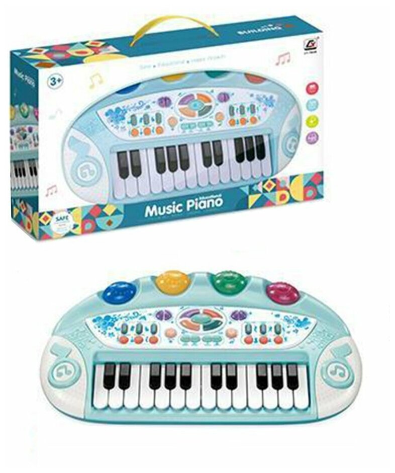 Музыкальный инструмент: орган, 24 клавиши, свет, звук, эл. пит. AAх3 шт. не вх. в компл, коробка