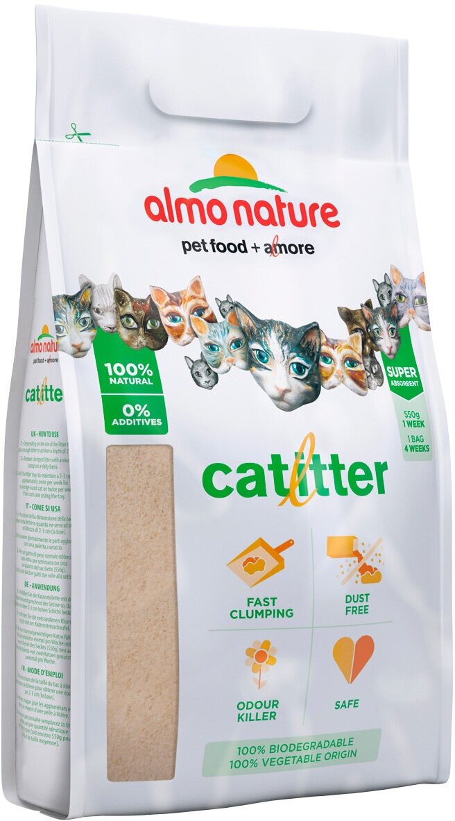 ALMO NATURE CAT LITTER наполнитель комкующийся биоразлагаемый для туалета кошек (4,54 кг)