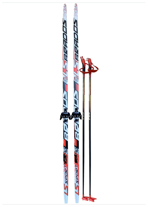 Лыжный комплект STC Brados LS Sport 3D red/white 190см STEP NN75 (лыжи + палки(140) + крепления)