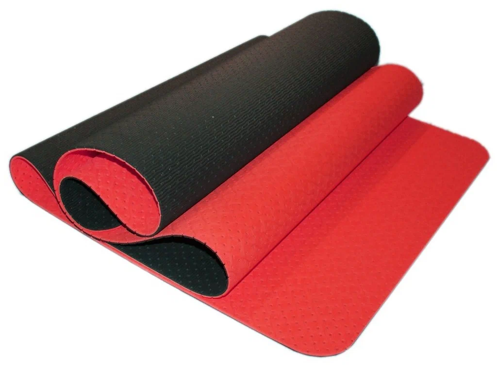 Коврик для йоги перфорированный OTPE-6мм (красно-черный) 00400