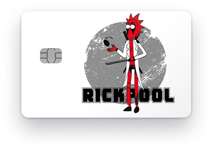 Наклейка на банковскую карту, стикер на карту, маленький чип, мемы, приколы, комиксы, стильная наклейка Рик и Морти №50