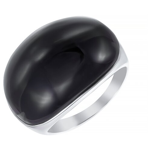 фото Element47 широкое ювелирное кольцо из серебра 925 пробы с ониксом sr0892-onyx_ko_ox_001_wg, размер 17.5